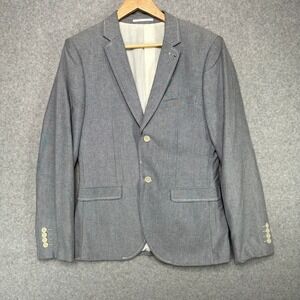 TOPMAN Men's 38 Grey‎ Blazer Jacket Slim Fit Smart Casual Button Front